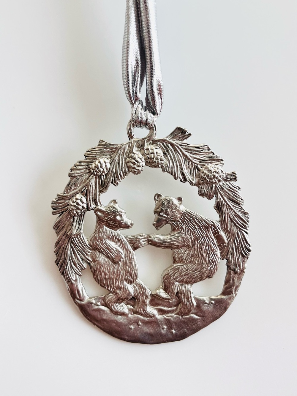 Silver Bear Wreath Ornament